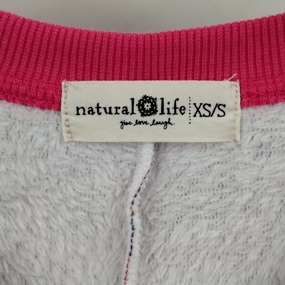 Natural Life one Piece pajamas pink blue multicolor x-small to small fleece zip - Picture 7 of 13